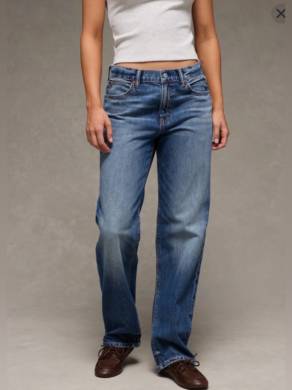 Ae Strigid Low Rise Baggy Straight Jean Nwt